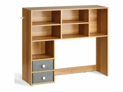 Outlet Librería de Escritorio SucceBuy. Organizador de Madera de 3 Niveles. con 2 Cajones de Tela. para Escritorio, Hogar y Dormitorio, Para Oficina Cajonera De Escritorio