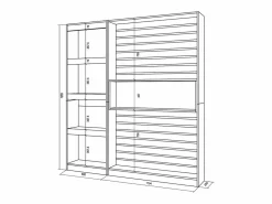 Sale Librería estantería, 170x25x186cm, Salón - Comedor - Oficina, Con Almacenaje, Roble y negro Librería