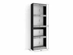 Hot Librería estantería, 60x25x186cm, Salón - Comedor - Oficina, Con Almacenaje, Cemento Librería