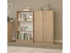 Sale Librería haaus Flint, 2 puertas, Roble Sonoma, 70 x 32 x 122 cm Beige