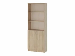 Librería haaus Flint, con puertas inferiores y 2 estantes, Roble Sonoma, 70 x 32 x 196 cm