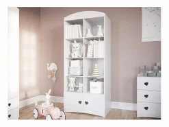 New Les Tendances Librería infantil blanca decorada con corazones Myra Blanco