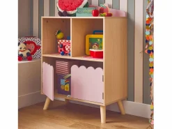 Hot Sweeek Librería infantil de 2 estantes y 2 puertas Rosa