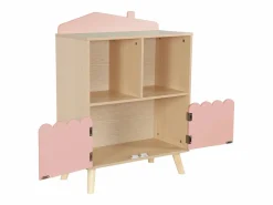 Hot Sweeek Librería infantil de 2 estantes y 2 puertas Rosa