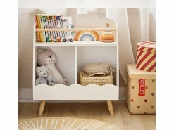 Discount Sobuy Librería Infantil Pequeño para Niños con 1 Estantería y 2 Compartimentos Organizador de Juguetes y Libros para Niños KMB100-K-W ES Blanco