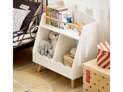 Discount Sobuy Librería Infantil Pequeño para Niños con 1 Estantería y 2 Compartimentos Organizador de Juguetes y Libros para Niños KMB100-K-W ES Blanco