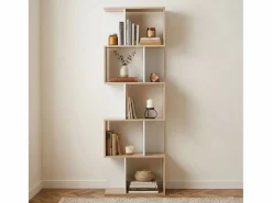 Calicosy Librería múltiples estantes Alt. 180cm - Acabado madera y blanco