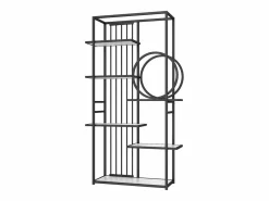 Best ModernLuxe Librería moderna de metal 100×30×180 cm - estructura geométrica - blanco + Negro