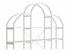 Discount ModernLuxe Librería moderna de metal 170×26×190 cm - forma de nube - 5 niveles de almacenamiento - Blanco