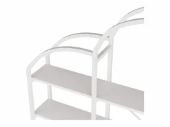 Discount ModernLuxe Librería moderna de metal 170×26×190 cm - forma de nube - 5 niveles de almacenamiento - Blanco