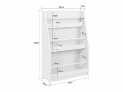Clearance Sobuy Librería para Niños de Altura de 3 Niveles Estantería Infantil Multifuncional 58 x 18 x 81cm KMB45-W ES Blanco