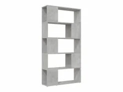 Discount vidaxl Librería separador contrachapada hormigón 80x24x155 cm Gris