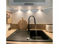 Essebagno Lisse fregadero reversible 1 cubeta 1 escurridor en resina negra
