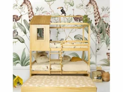 Litera + cama de arrastre madera pino 90x190/90x190cm