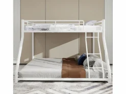 Litera 90/140 x 190 cm - Cama infantil con escalera y barandillas de seguridad - metal - sin colchón Cama Litera