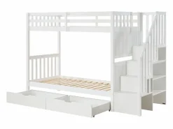 Litera 90 x 190 cm con cajones pino y MDF + colchón - ZILENI Cama Litera