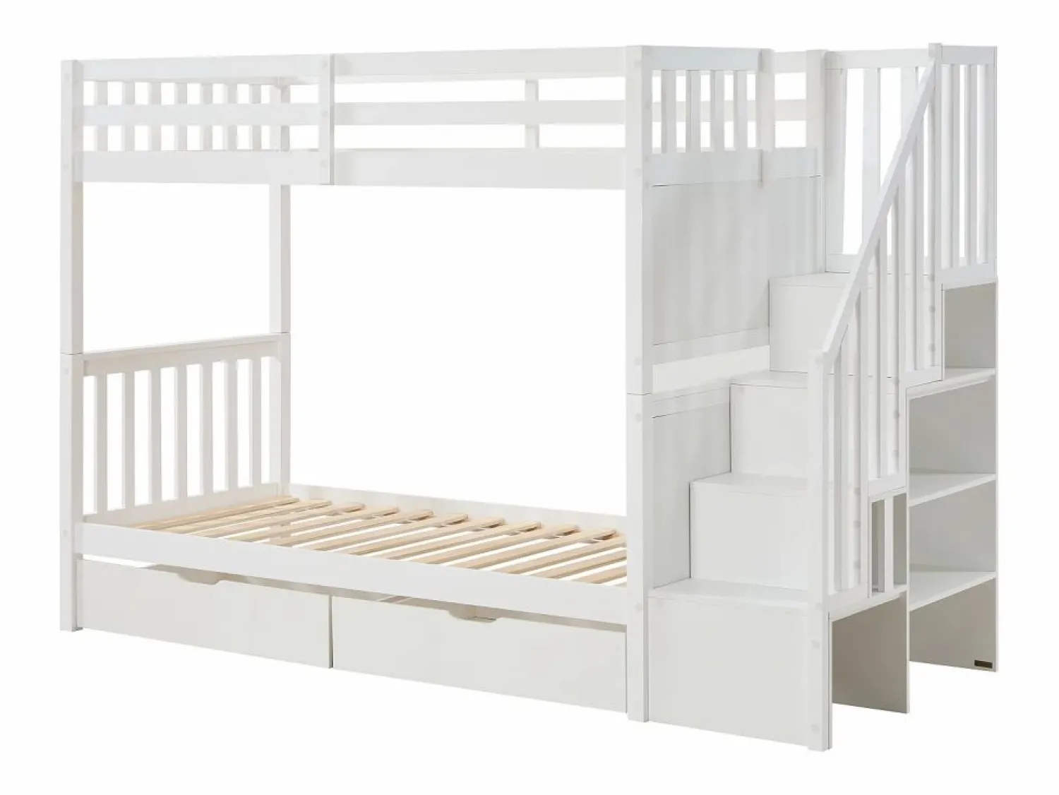 Vente-unique Litera 90 x 190 cm con cajones pino y MDF - ZILENI