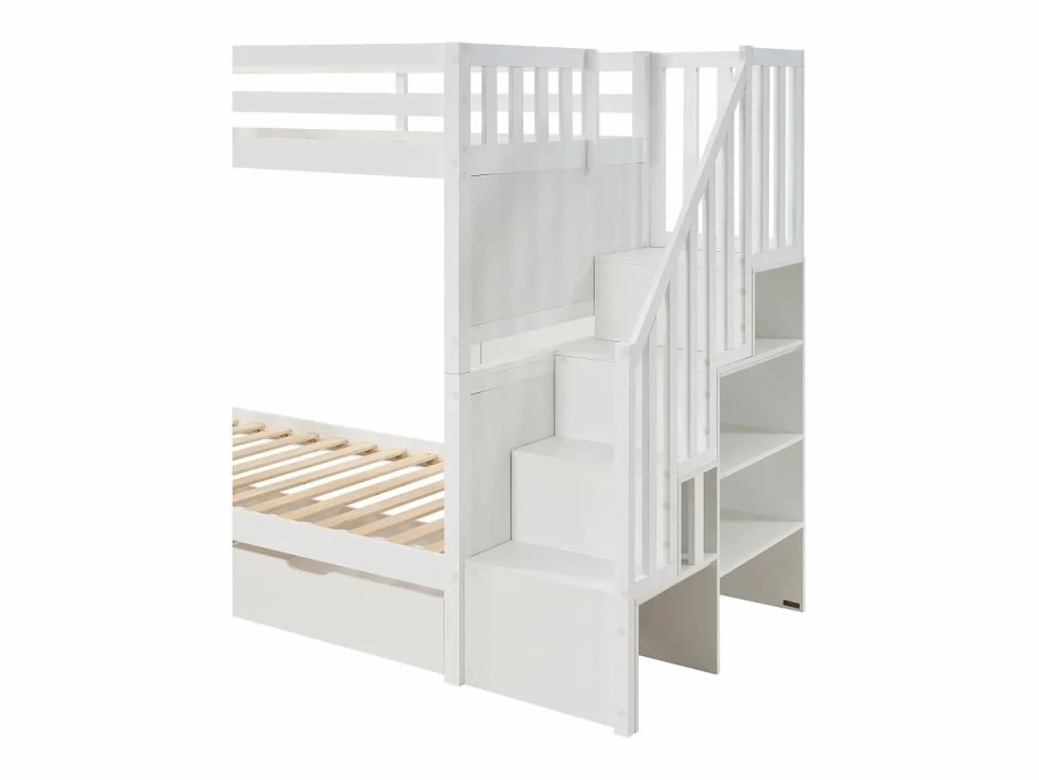 Vente-unique Litera 90 x 190 cm con cajones pino y MDF - ZILENI