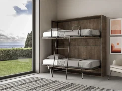 Sale Les Tendances Litera abatible horizontal nogal 2 camas 85x185 cm Bounto- Marru00f3n