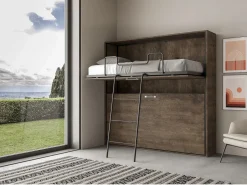 Sale Les Tendances Litera abatible horizontal nogal 2 camas 85x185 cm Bounto- Marru00f3n