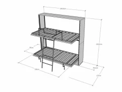 Sale Les Tendances Litera abatible horizontal nogal 2 camas 85x185 cm Bounto- Marru00f3n