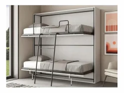Discount Les Tendances Litera abatible horizontal blanca para 2 personas 85x185 cm Bounto-2 colchones 85x185cm Blanco