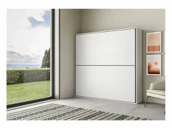 Discount Les Tendances Litera abatible horizontal blanca para 2 personas 85x185 cm Bounto-2 colchones 85x185cm Blanco