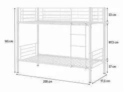 Online Habitat et jardin Litera <> - 90 x 190 cm - Metal - Blanco
