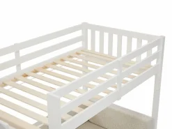 Sale Vente-unique Litera alta 90 X 190 cm con sofá convertible pino y MDF + colchón - ORPELIA Blanco