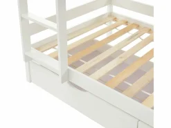Vente-unique Litera cabaña 2 cajones 2 x 90 x 190 cm de pino macizo con colchón - CHORI