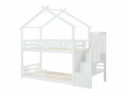 Sale Litera cabaña 90 x 190 cm en pino y MDF color - TALETY Cama Litera