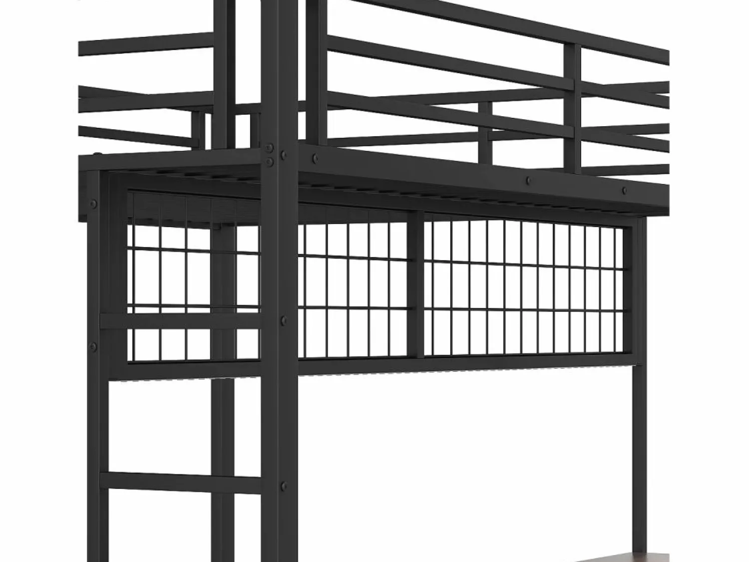Hauss Spole Litera de 90x200 cm y 140x200 cm con 2 cajones, escritorio, LED y puertos USB, negra