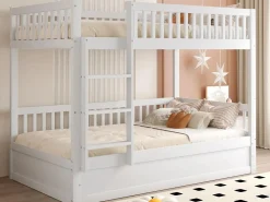 ModernLuxe Litera infantil 90×200 cm - Madera maciza - Cama con almacenamiento inferior - (colchón no incluido)