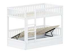 ModernLuxe Litera infantil 90×200 cm - Madera maciza - Cama con almacenamiento inferior - (colchón no incluido)