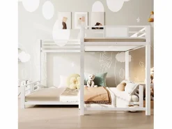 Sale Litera infantil de metal en forma de L - 90 x 200 cm + 140 x 200 cm - metal - Cama Litera