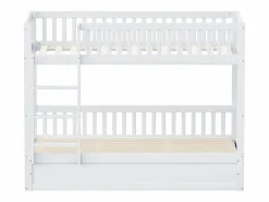 New Litera infantil 90x200cm, blanca, con almacenaje hidráulico, estructura de cama incluida (sin colchón) Cama Litera