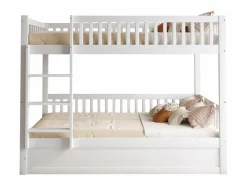 New Litera infantil 90x200cm, blanca, con almacenaje hidráulico, estructura de cama incluida (sin colchón) Cama Litera