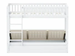 New Litera infantil 90x200cm, blanca, con almacenaje hidráulico, estructura de cama incluida (sin colchón) Cama Litera