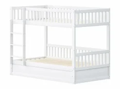 New Litera infantil 90x200cm, blanca, con almacenaje hidráulico, estructura de cama incluida (sin colchón) Cama Litera