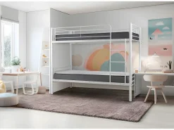 Outlet Saldosystocks Litera Metalica Doble Cama 90cm AS-110 Blanco