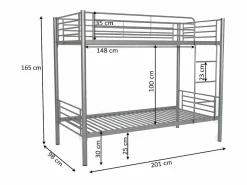 Outlet Saldosystocks Litera Metalica Doble Cama 90cm AS-110 Blanco