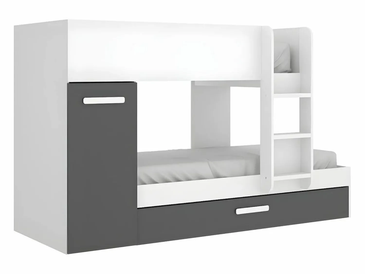 Online Litera nido 3 x 90 x 190 cm armario de compartimentos blanco y antracita. ANTHONY Cama Nido|Cama Litera
