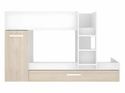 Vente-unique Litera nido 3 x 90 x 190 cm armario de compartimentos blanco y natural. ANTHONY