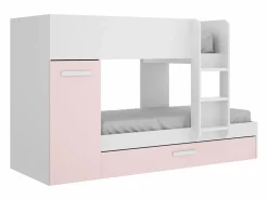 Vente-unique Litera nido 3 x 90 x 190 cm armario de compartimentos blanco natural y rosa. ANTHONY
