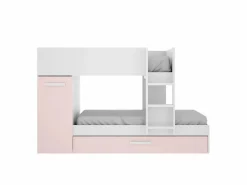 Vente-unique Litera nido 3 x 90 x 190 cm armario de compartimentos blanco natural y rosa. ANTHONY