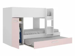 Vente-unique Litera nido 3 x 90 x 190 cm armario de compartimentos blanco natural y rosa. ANTHONY