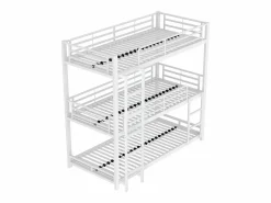Sale ModernLuxe Litera triple - 3x90x200cm - estructura de hierro - Blanco