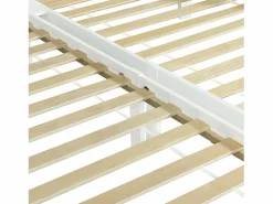 Best ModernLuxe Litera triple con somier de láminas - 90x200 cm - madera maciza - Blanco