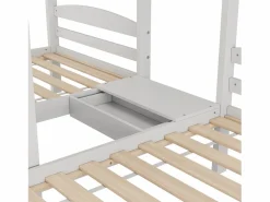ModernLuxe Litera 90x200 cm - 3 plazas - escalera con almacenamiento - con 4 cajones - con barandilla -