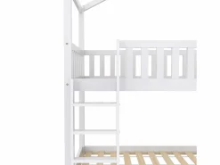 Best ModernLuxe Litera 90x200 cm con cama nido - madera maciza de pino - Blanco